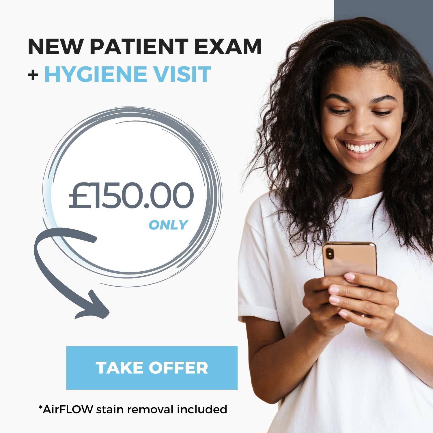 new patient exam + hygiene visit offer image