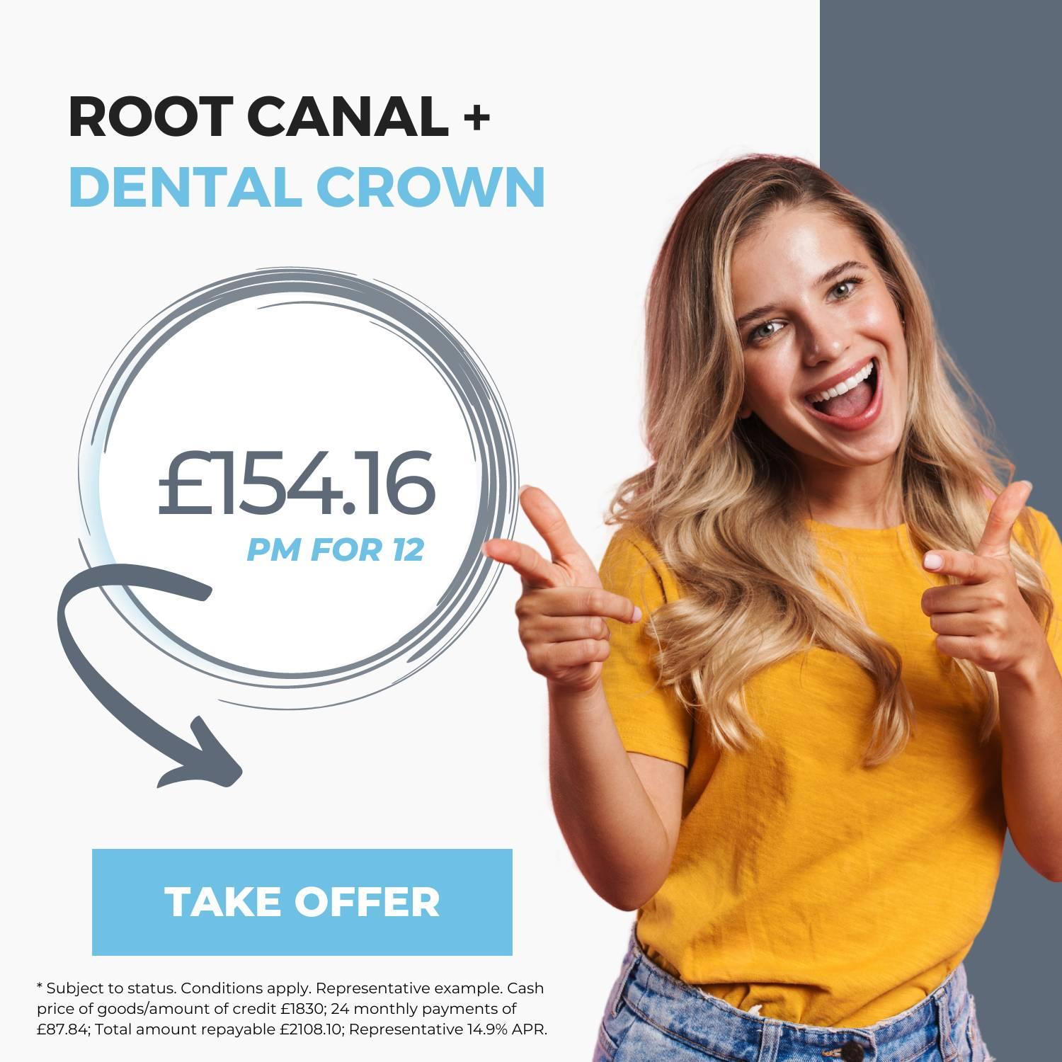 root canal + dental crown offer image